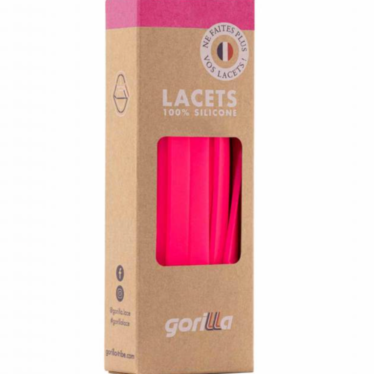 Lacets larges Rose néon