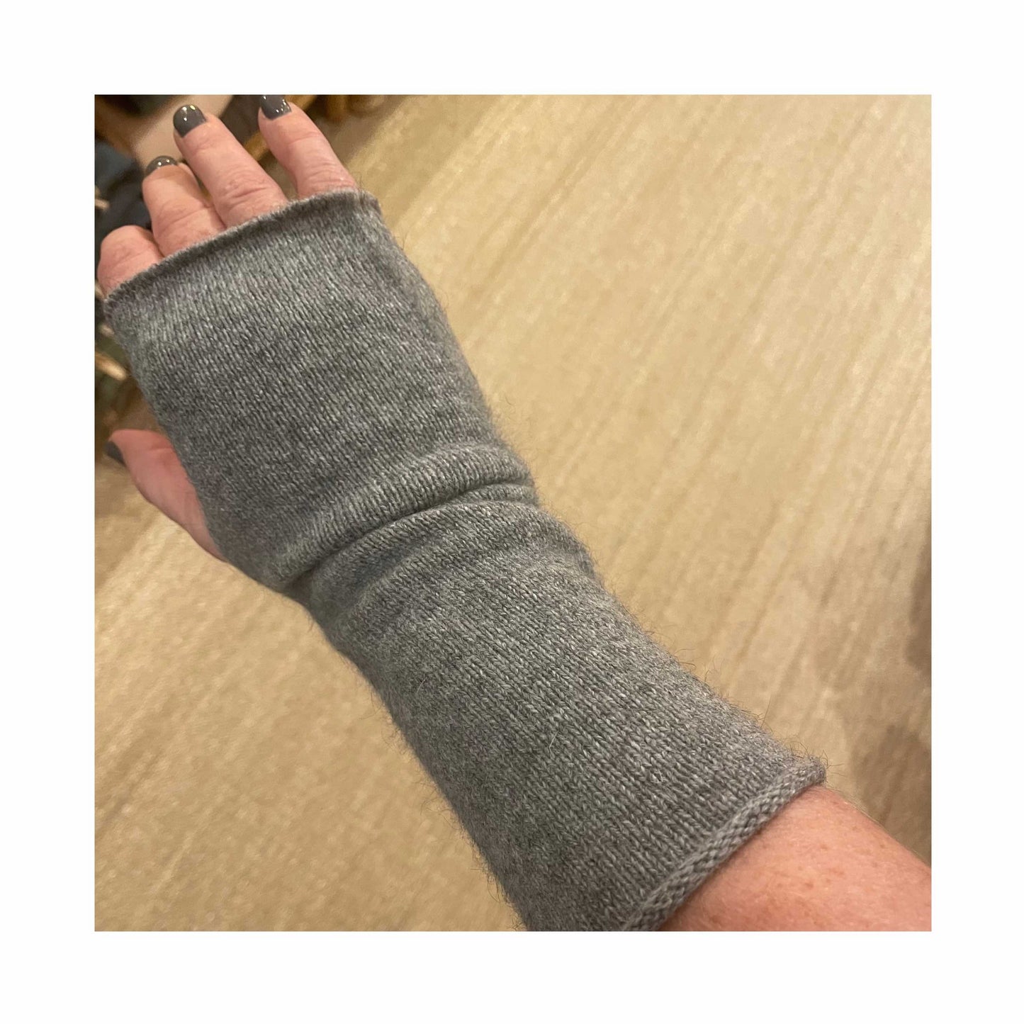 Mitaines Laine et Angora Gris meteor