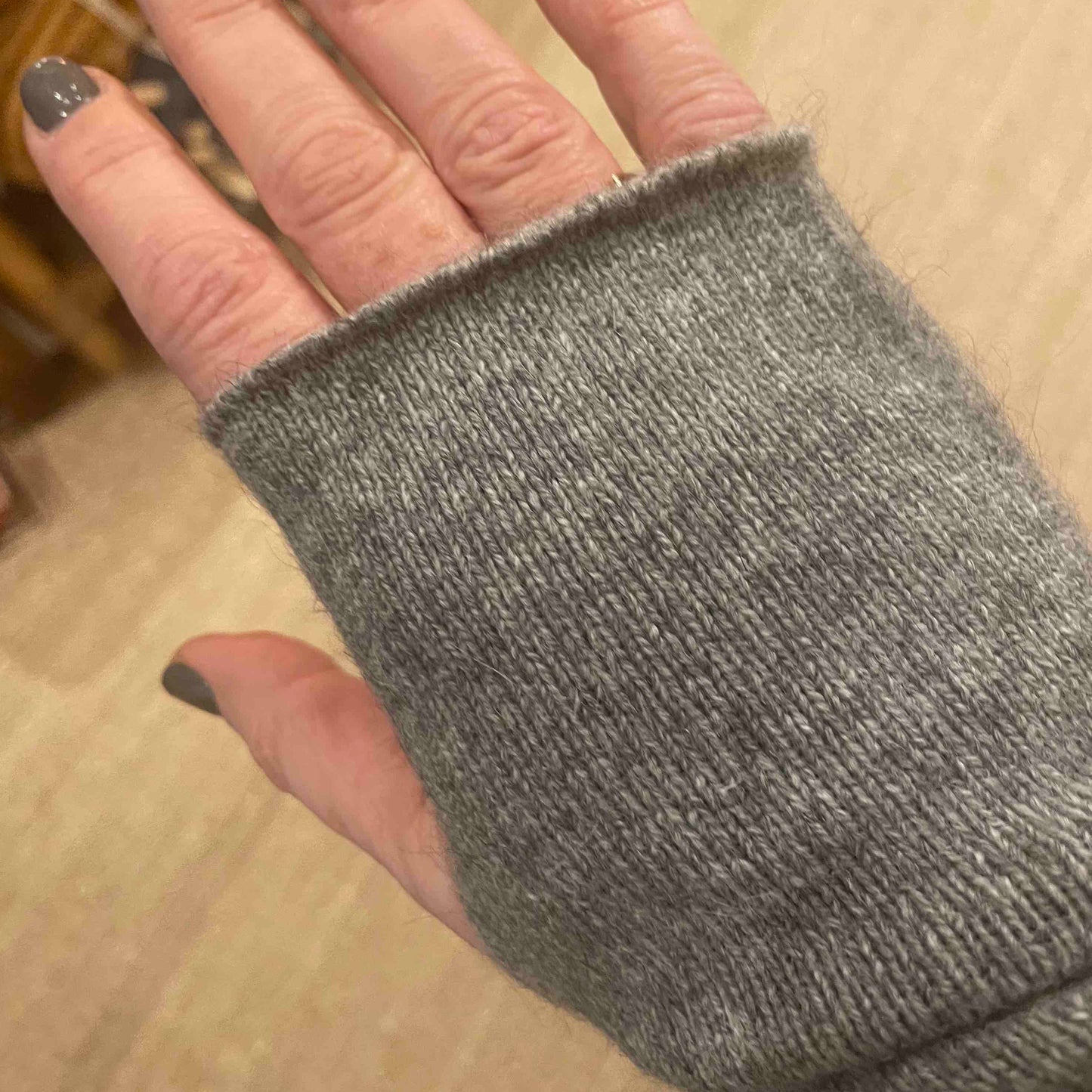 Mitaines Laine et Angora Gris meteor