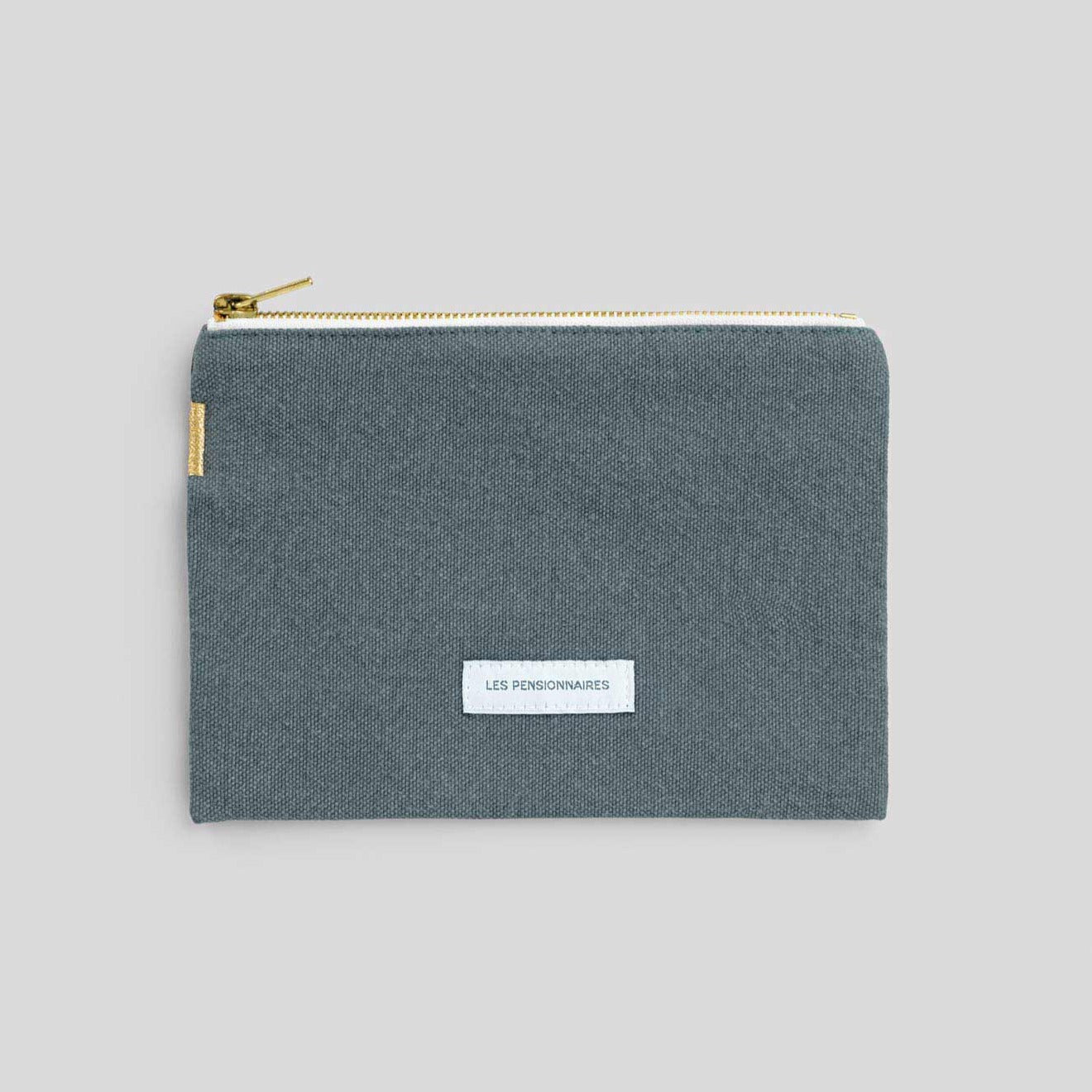 Petite pochette en toile de coton bio - bleu horizon
