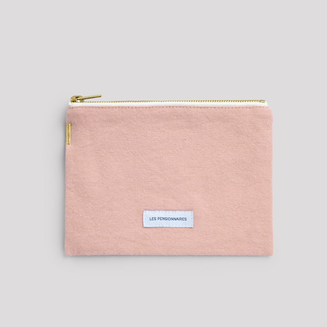 Petite pochette en toile de coton bio - rose delicat
