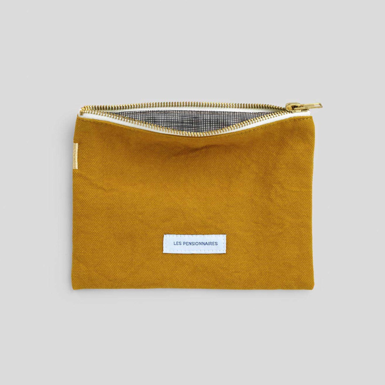 Petite pochette en toile de coton bio - jaune safran