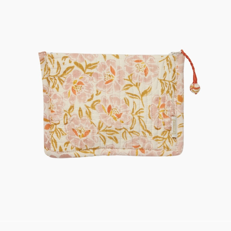 Pochette fleurs roses