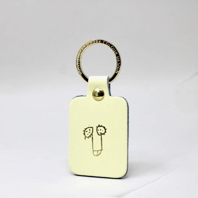 Porte clé cuir Willy - Crème