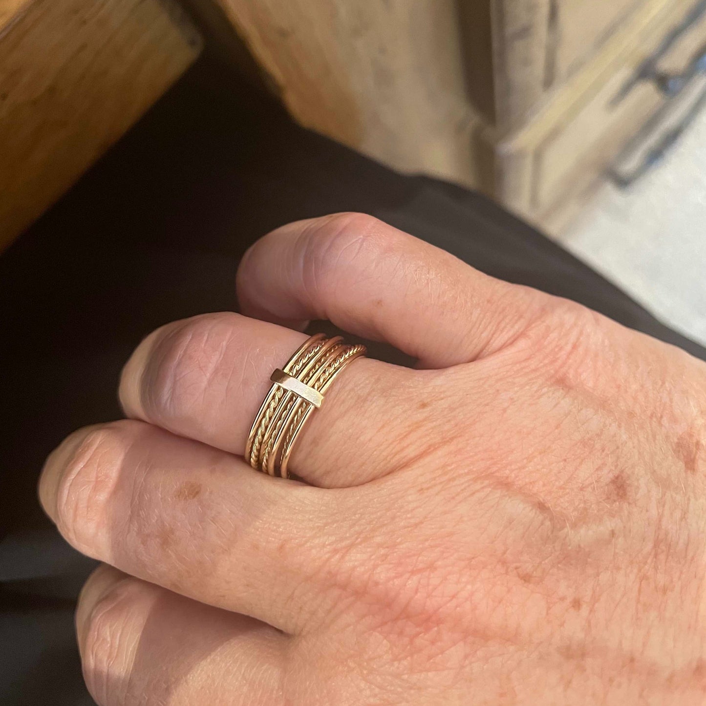 Bague semainier plaqué or