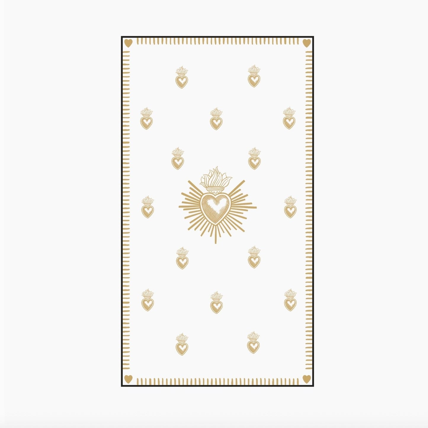 Serviette en papier rectangle Ex voto doré