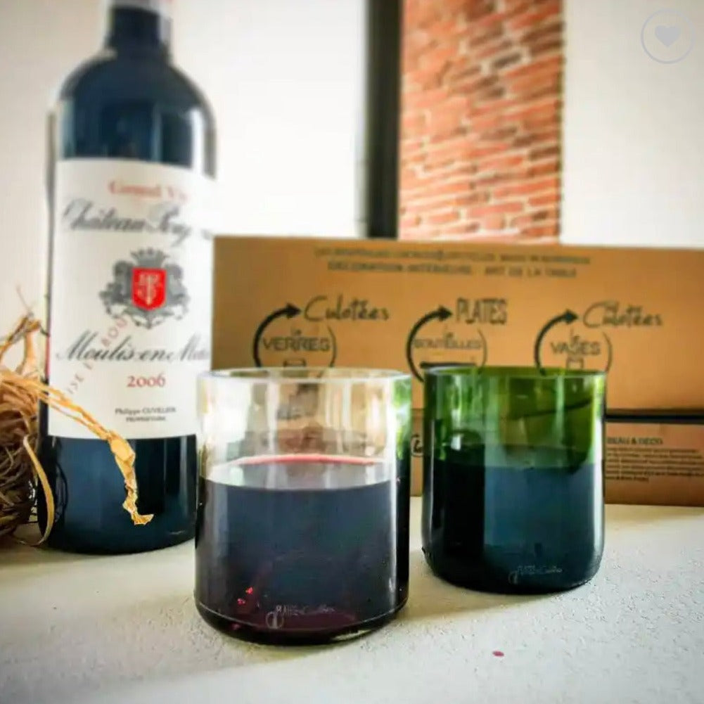 Verres culotés blancs X4