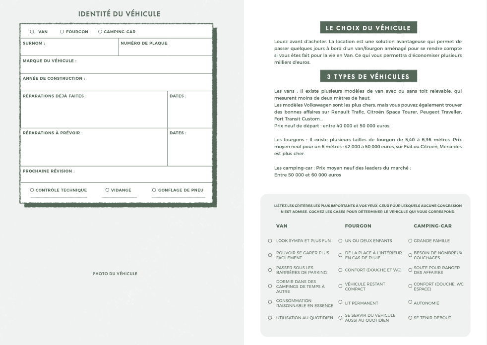 Van life carnet de voyage