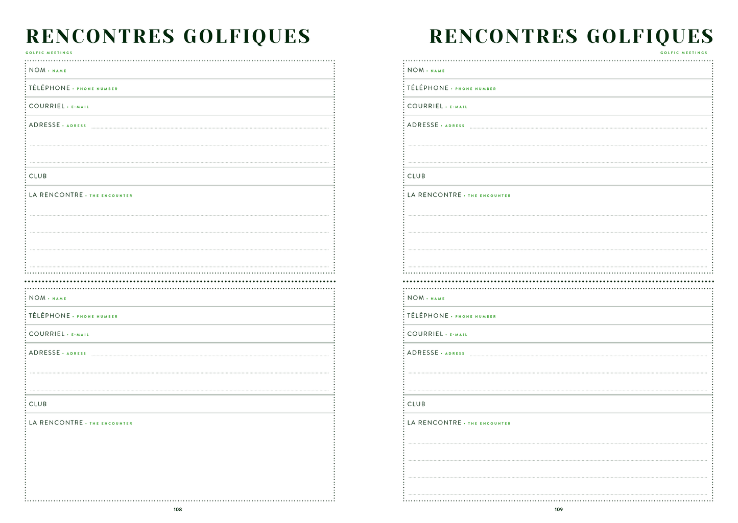 Carnet de golf