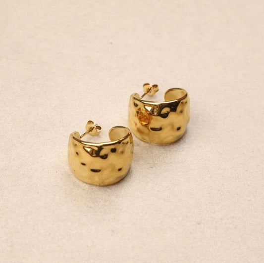 Boucles d'oreilles - créoles épaisses martelées