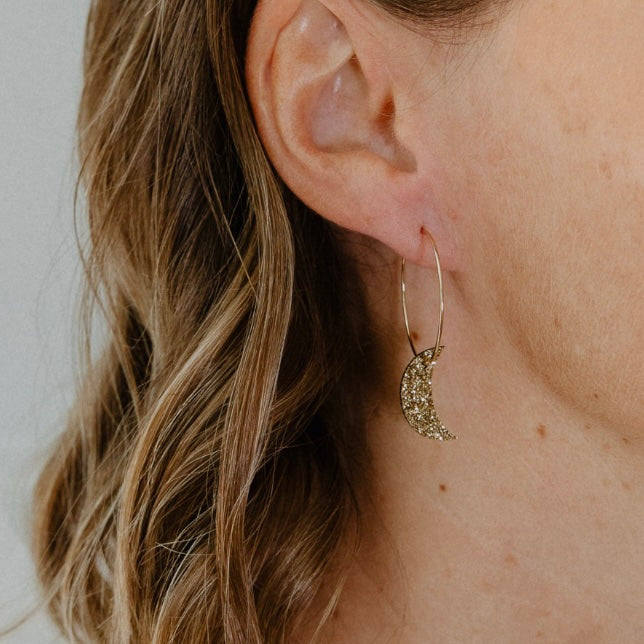 Boucles d'oreilles - Croissant de lune Les petites hirondelles La cachette de M