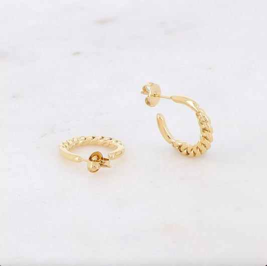 Boucles d'oreilles - mini Créoles effet maille ajourée