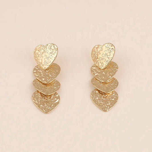 Boucles d'oreilles pendantes 4 coeurs Sélection La Cachette de M La cachette de M