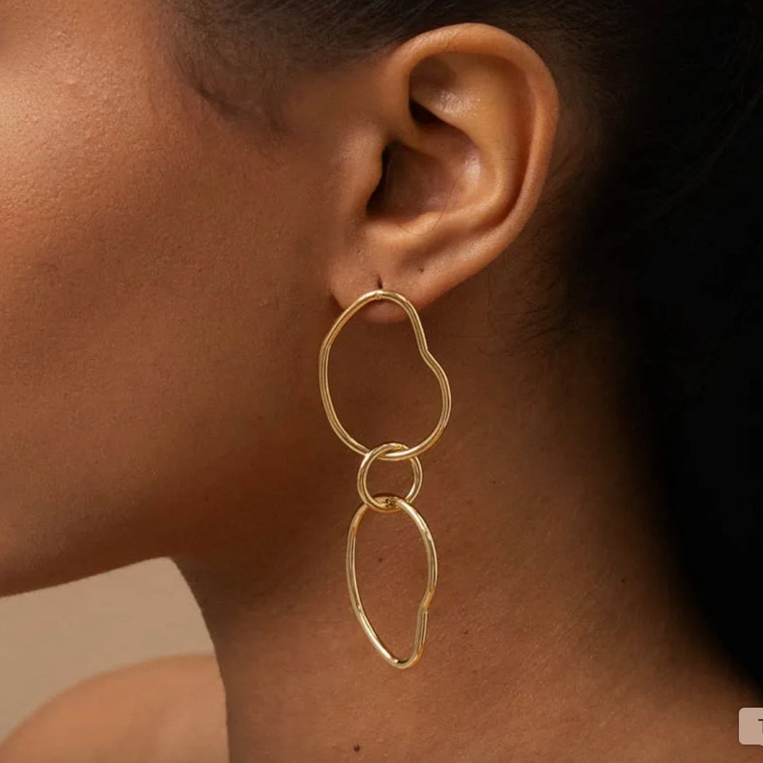 Boucles d’oreilles pendantes Trois anneaux