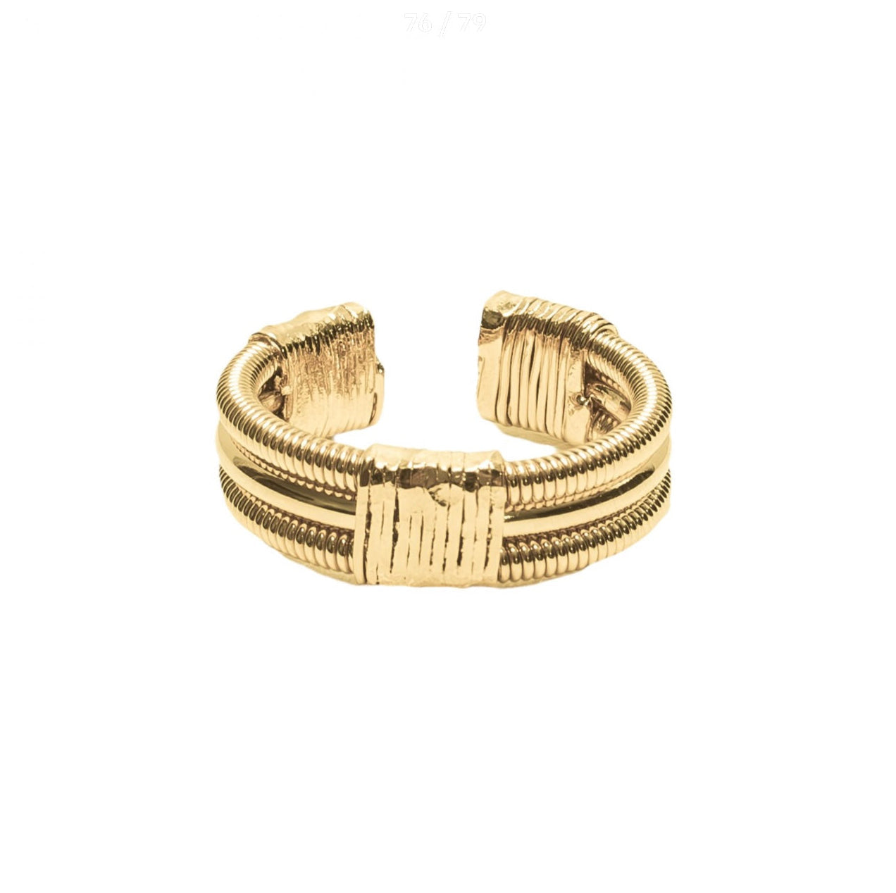 Bague deux cordes de basse plaqué doré