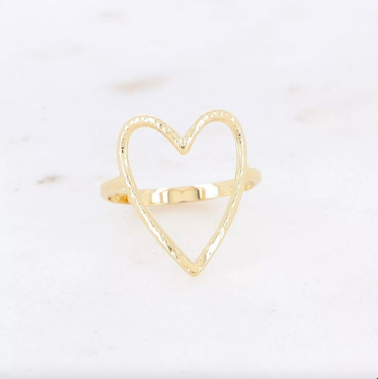 Bague fine coeur ajouré