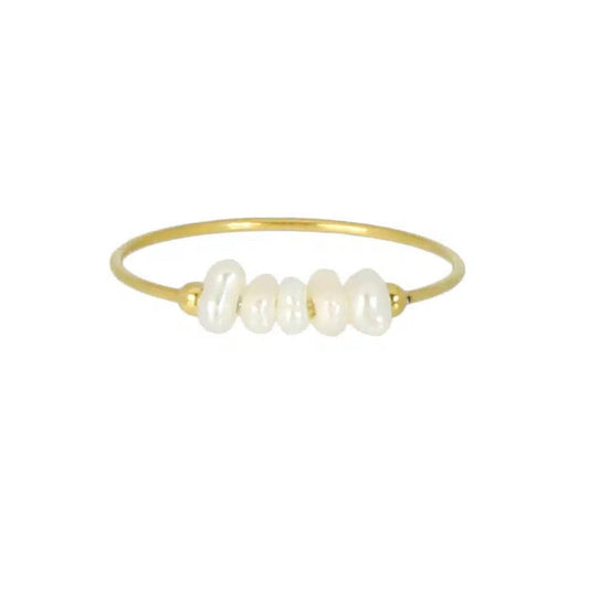 Bague fine perles d'eau douce
