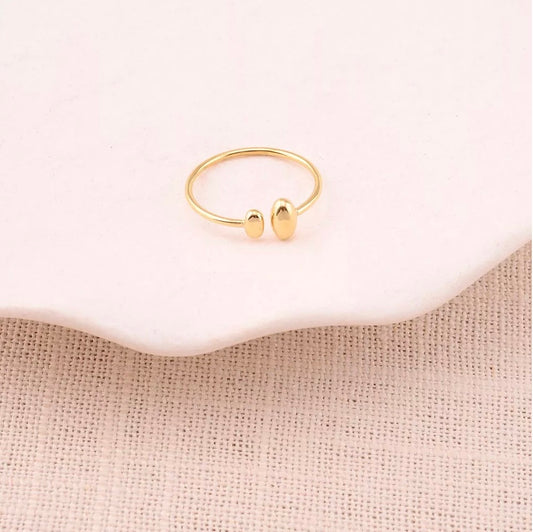 Bague ouverte double ovale