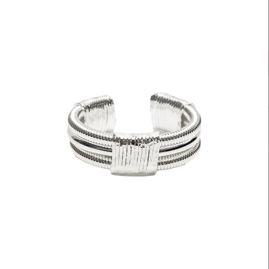 Bague deux cordes de basse plaqué argent