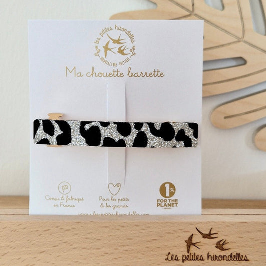 Barrette clip pailletée léopard