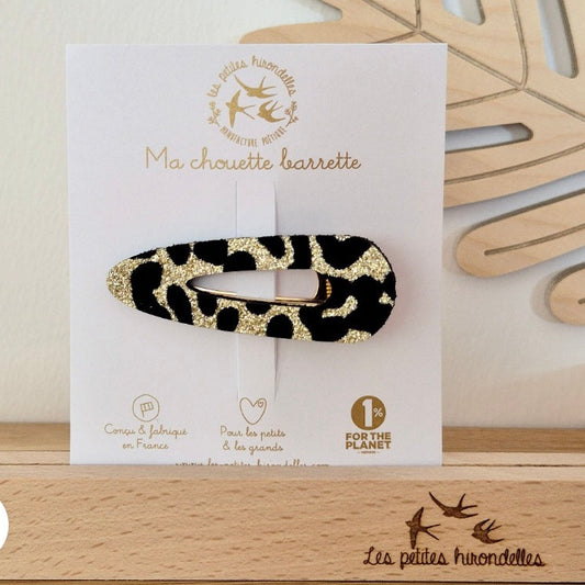 Barrette pince pailletée léopard