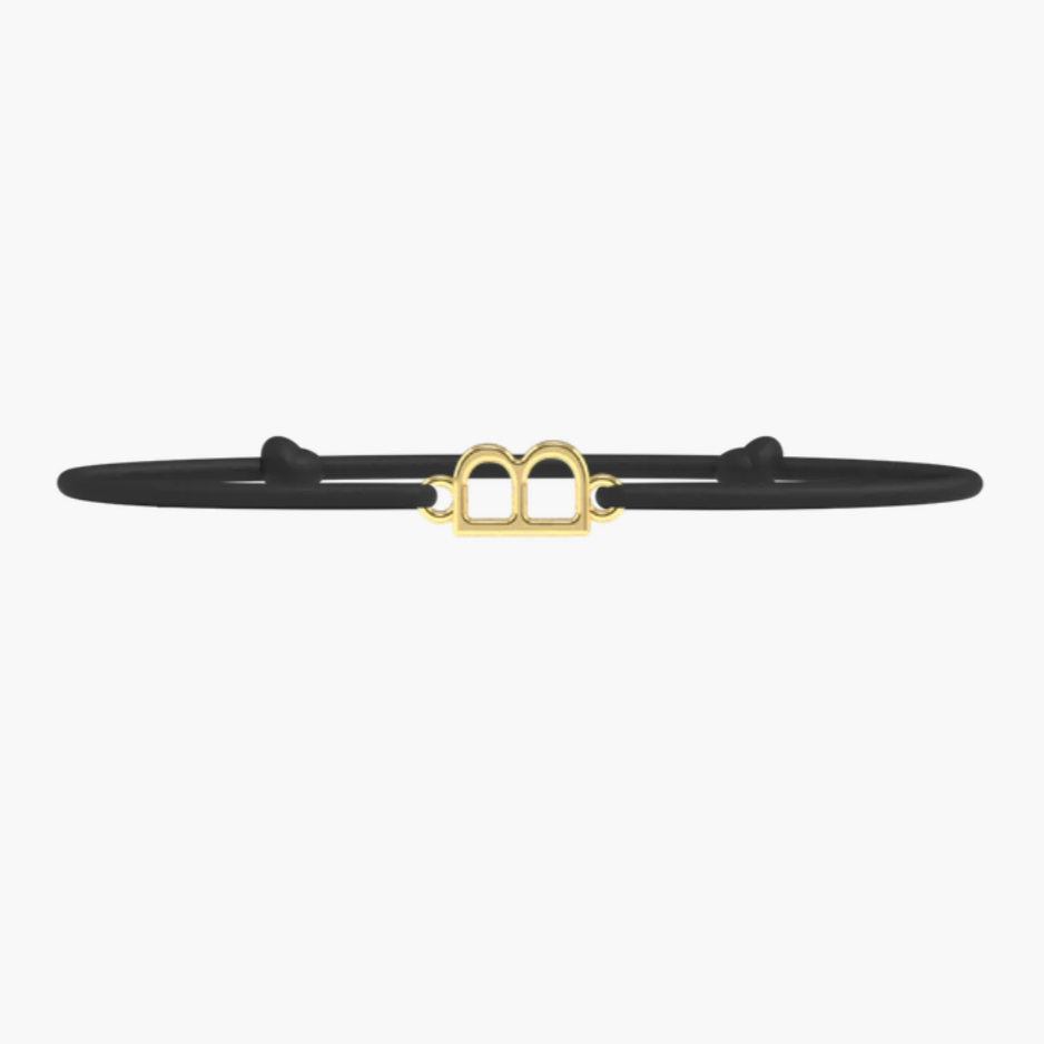 Bracelet Lettre- lien fin Noir