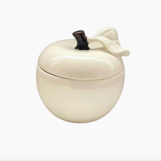 Boite Pomme céramique crème