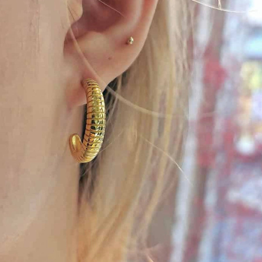 Boucles d'oreilles - créoles plissées Mauda