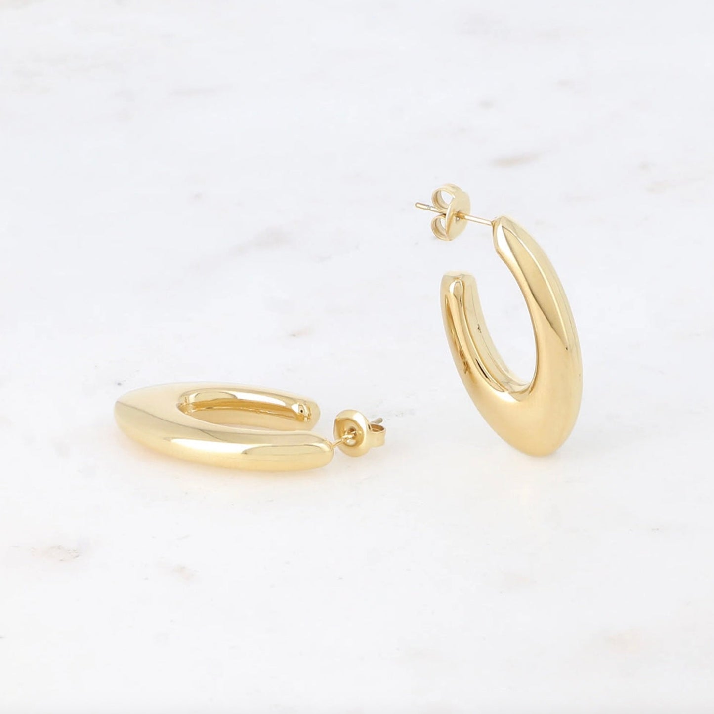 Boucles d'oreilles - Créoles ovales épaisses