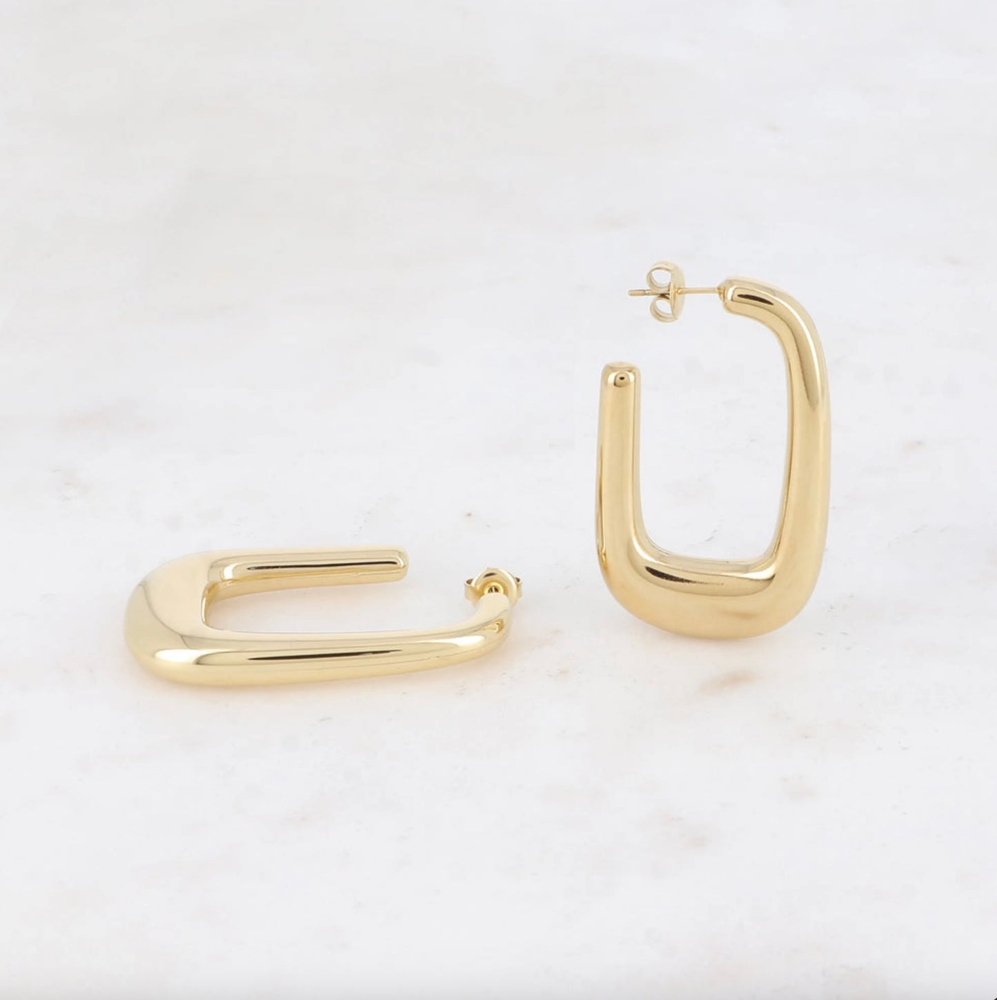 Boucles d'oreilles - Créoles rectangles
