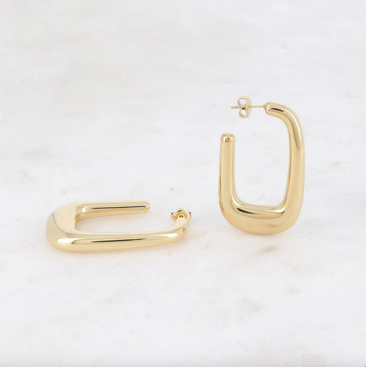 Boucles d'oreilles - Créoles rectangles