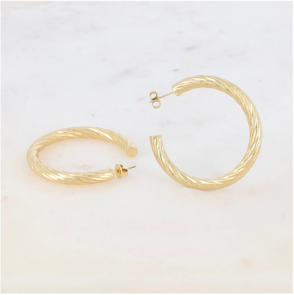 Boucles d'oreilles - Créoles torsadées