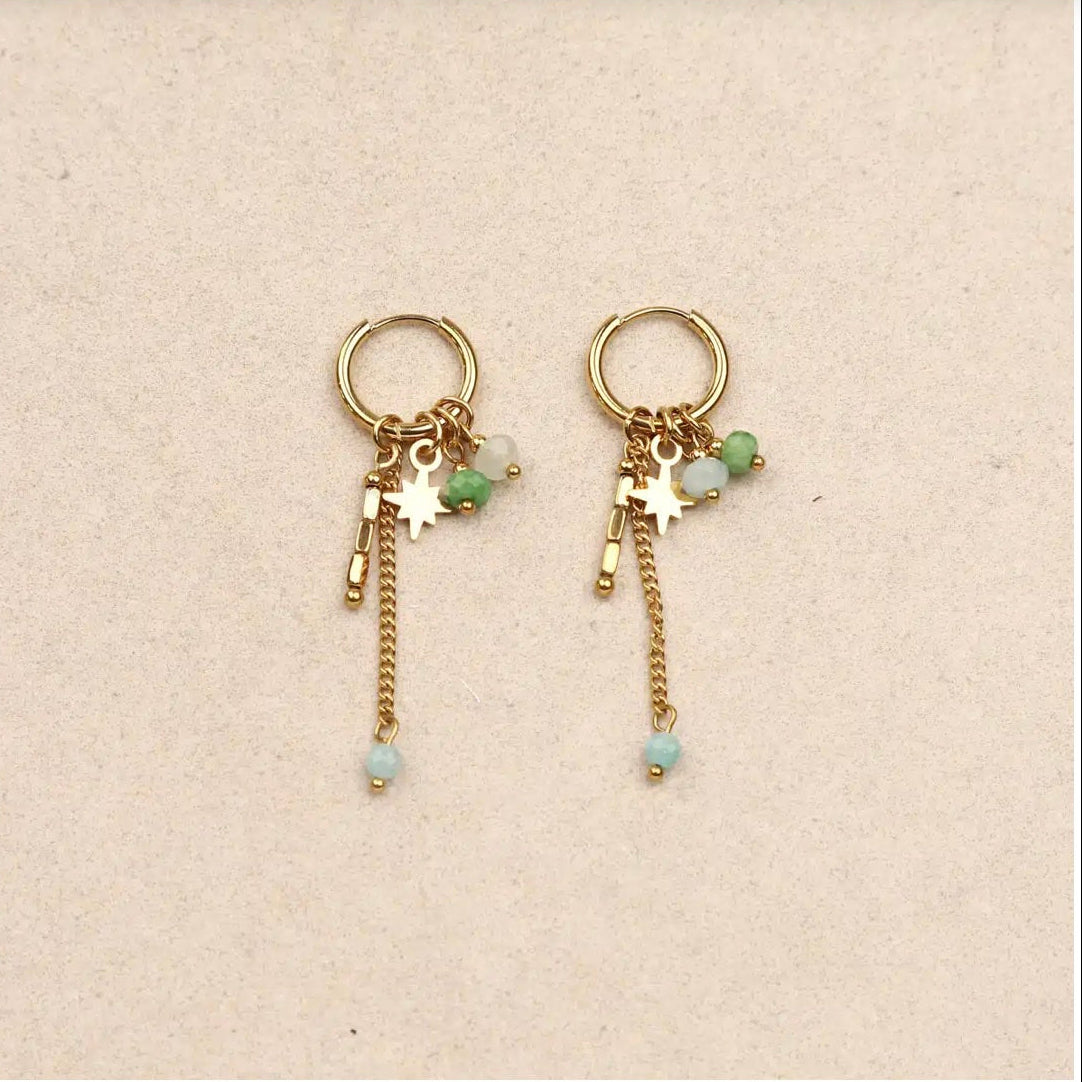 Boucles d'oreilles - Maoline verte