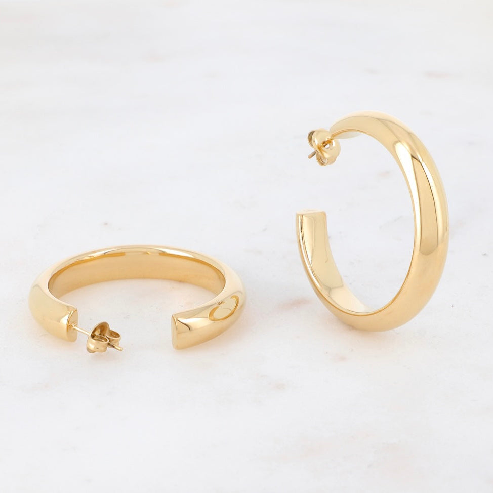 Boucles d'oreilles - créoles lisses arrondies