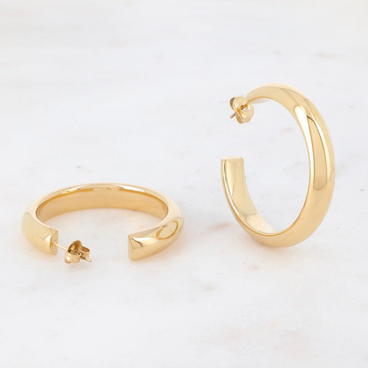 Boucles d'oreilles - créoles lisses arrondies