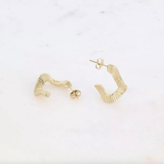 Boucles d'oreilles - créoles Striées & ondulées