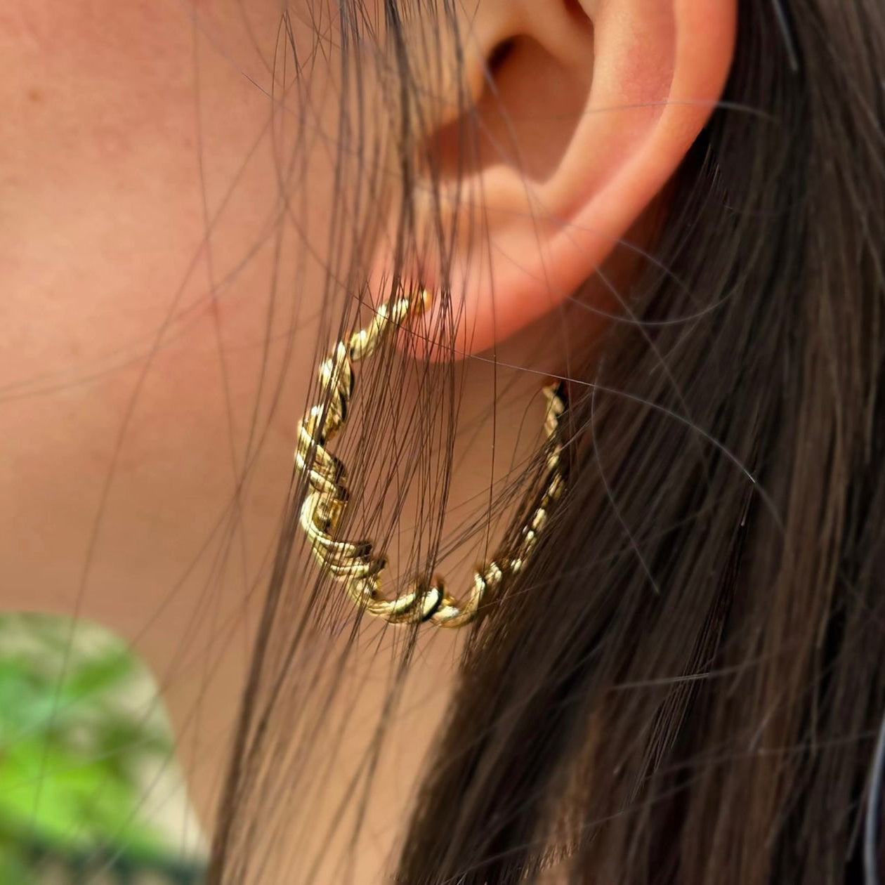 Boucles d'oreilles - créoles anneaux torsades