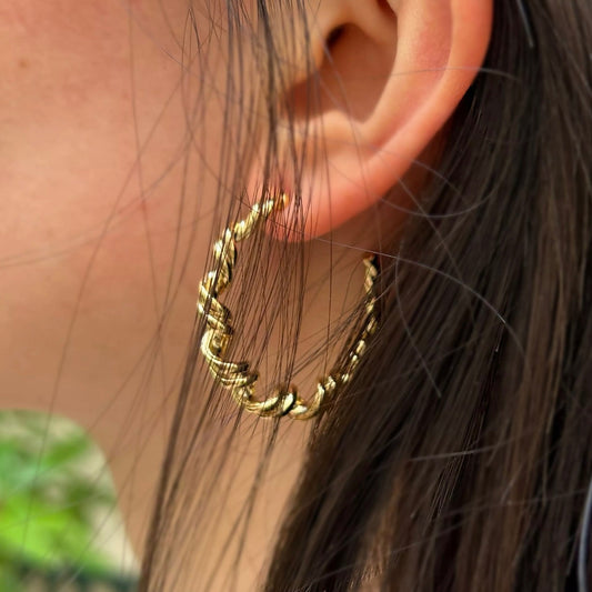 Boucles d'oreilles - créoles anneaux torsades