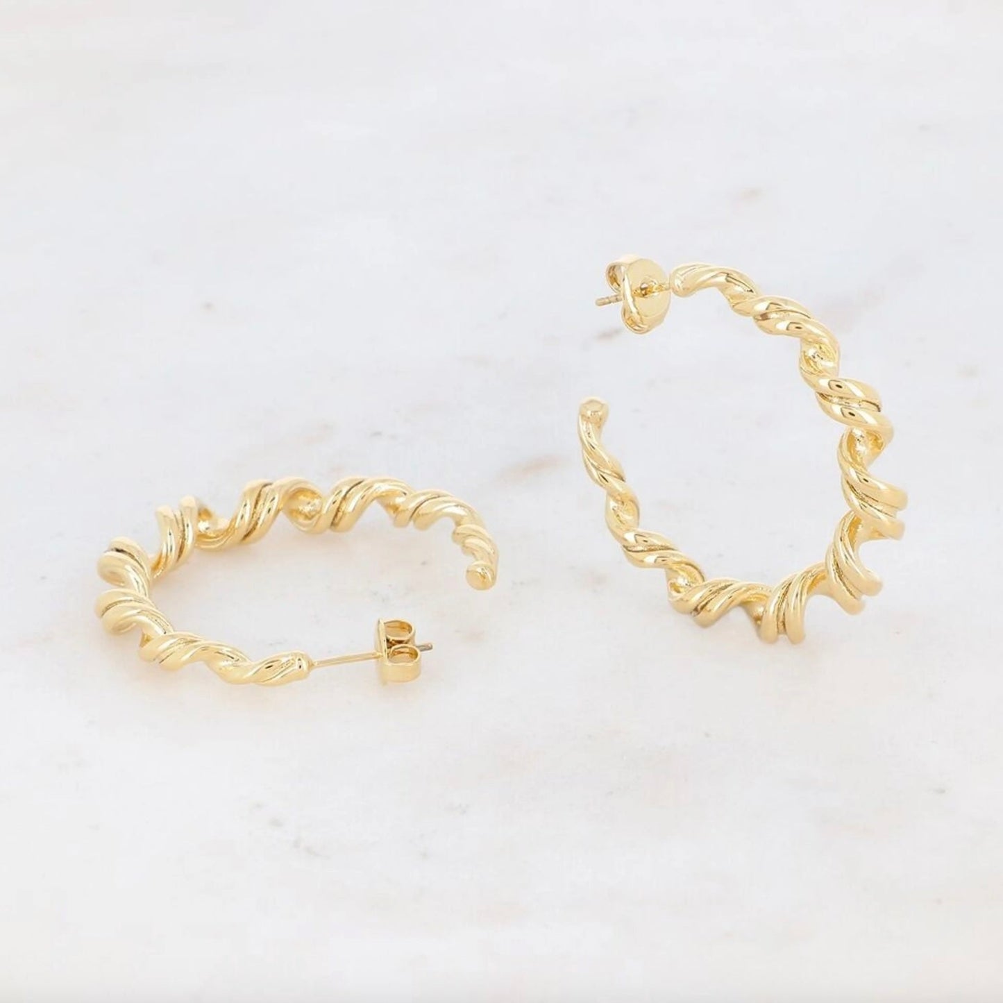 Boucles d'oreilles - créoles anneaux torsades