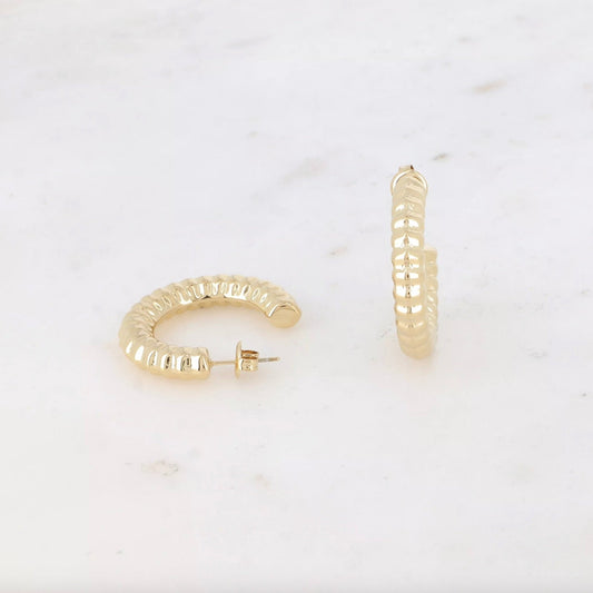 Boucles d'oreilles - créoles effet strié