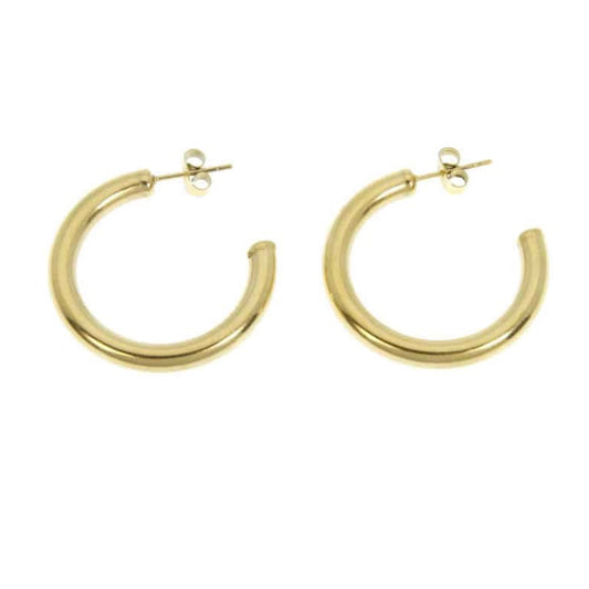 Boucles d'oreilles - créoles épaisses lisses Moyennes