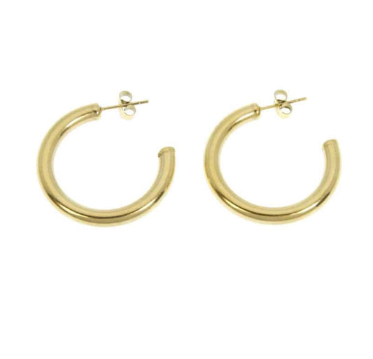 Boucles d'oreilles - créoles épaisses lisses Petites