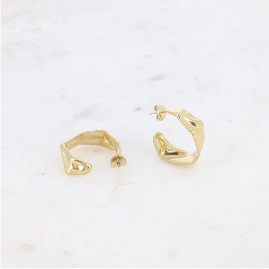 Boucles d'oreilles - créoles facetté et martelé