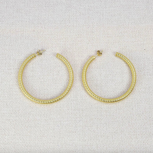 Boucles d'oreilles - créoles grandes striées