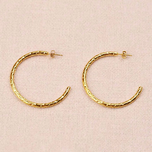 Boucles d'oreilles - créoles grandes texturées