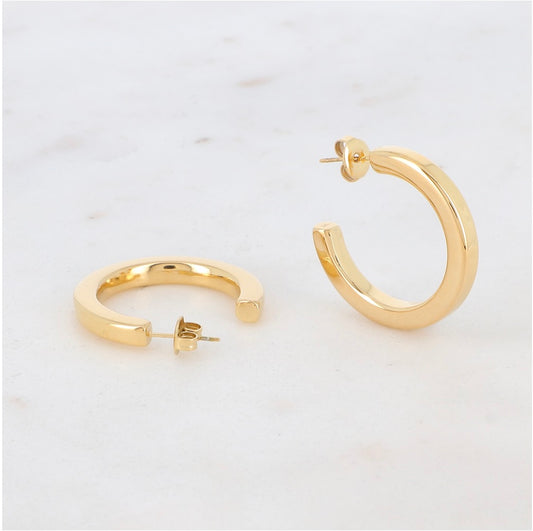 Boucles d'oreilles - créoles moyennes lisses