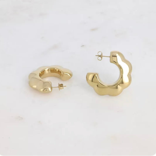 Boucles d'oreilles - créoles motif fleurs