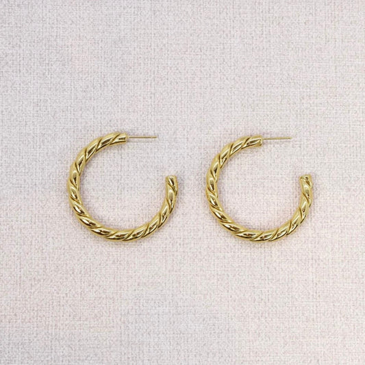 Boucles d'oreilles - grandes créoles torsadées PM