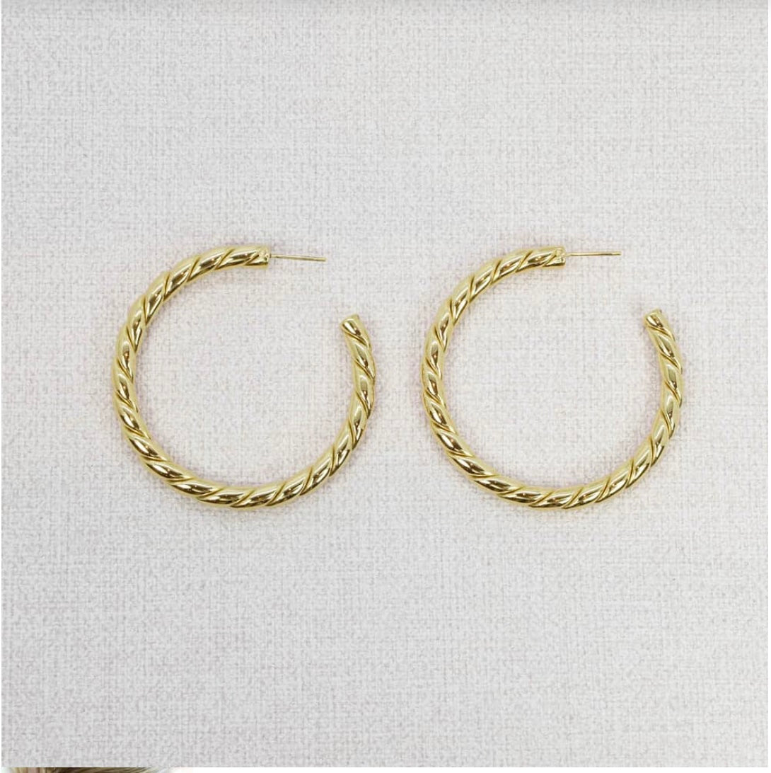 Boucles d'oreilles - grandes créoles torsadées GM