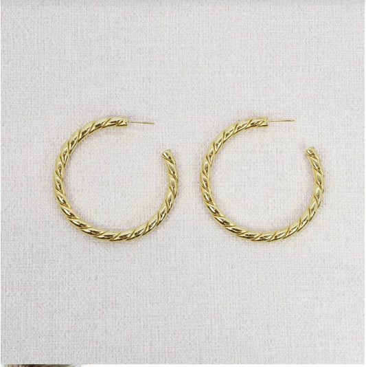 Boucles d'oreilles - grandes créoles torsadées GM